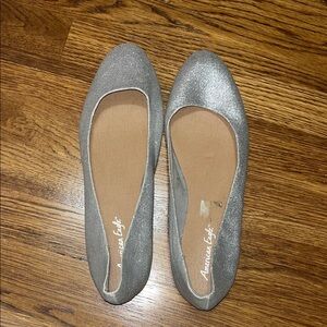 American Eagle Outfitters Shimmering Silver Flats